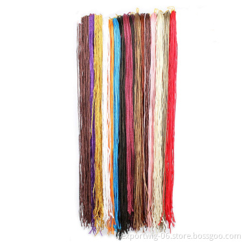 Synthetic Zizi Crochet Braids Hair 28 Strands Pure Black Pink Purple Box Braids Pink Hair Extension High Temperature